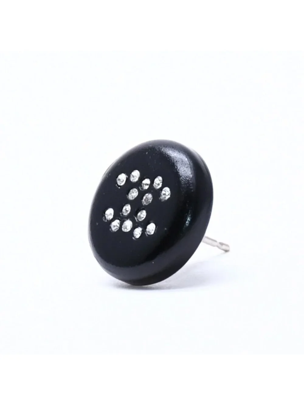 Chanel CC Logo Earrings 00 Resin Rhinestone Black